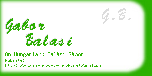 gabor balasi business card